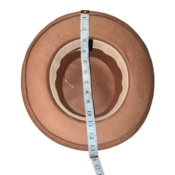 BOUJI BEE Brown Hat W/ Faux Leather Wrap & Side Detail One Size - Picture 6 of 7